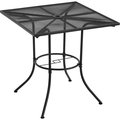 Global Industrial Interion 36 Square Outdoor Counter Height Table, Steel Mesh, Black 262093